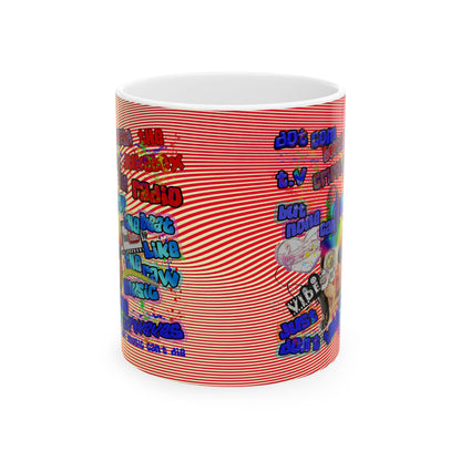 drop the beat - White Mug (yellow-orange wave)