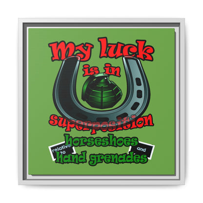 my luck - framed canvas art (green)