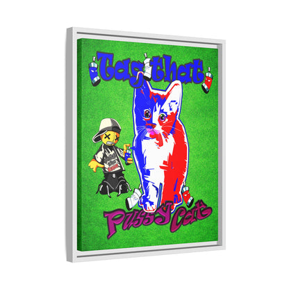 tag that - framed canvas art (green turf)