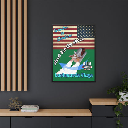 shoot for the stars - framed canvas art (dark green)