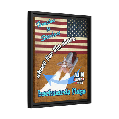 shoot for the stars - framed canvas art (brown papyrus)