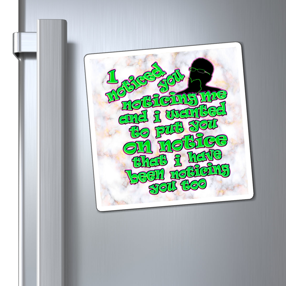 noticed you noticing - Magnets - (white marble)
