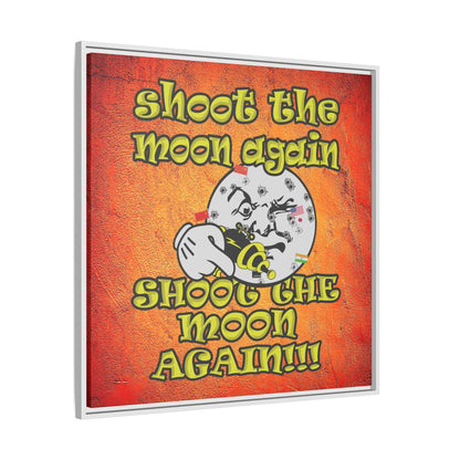shoot the moon again - framed canvas art (burnt orange)