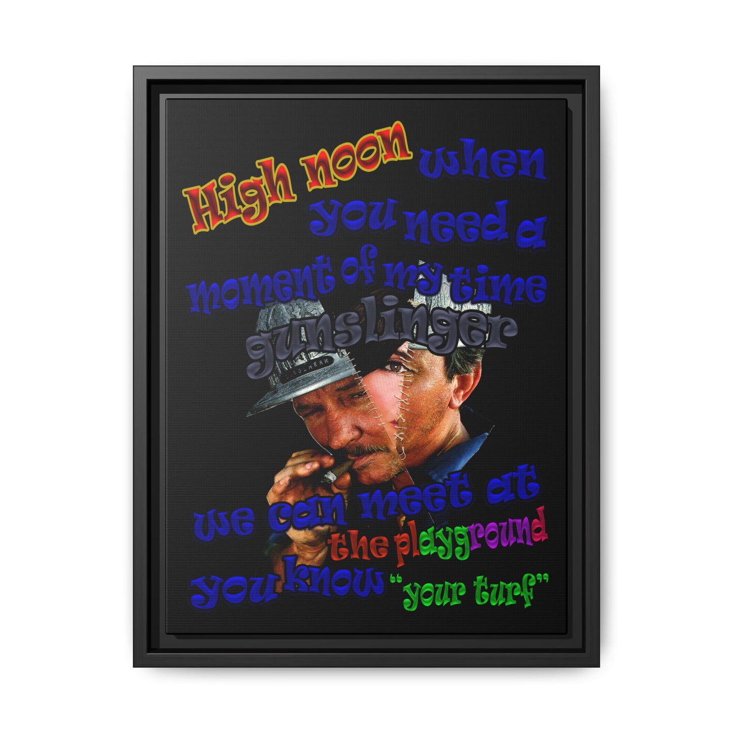high noon - framed canvas art (black)