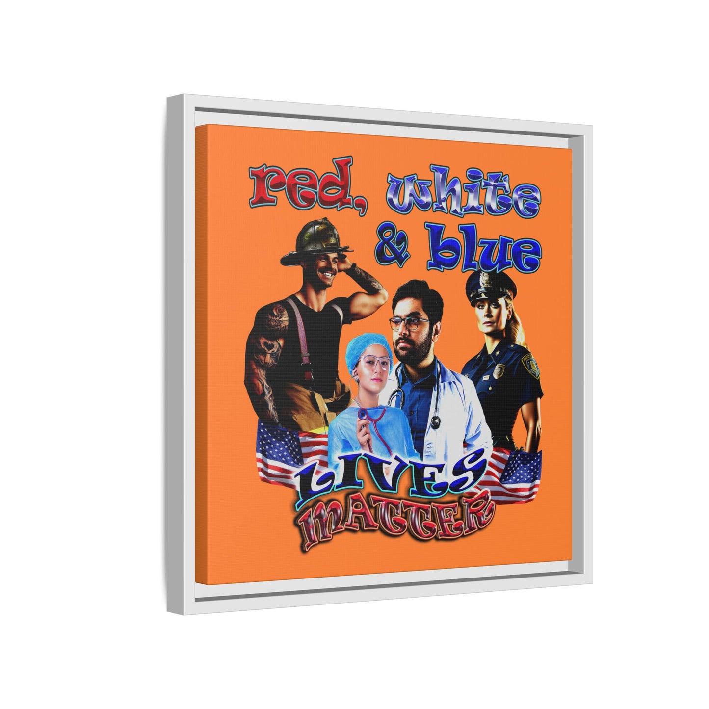 rw&b lives matter - framed canvas art (crusta)