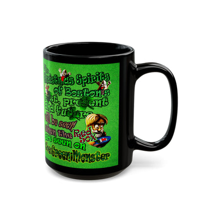 christmas spirits of boston - Black Mug (green turf)