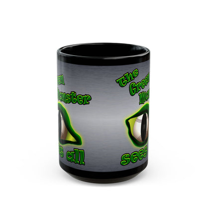 green monster - Black Mug (brushed nickel)