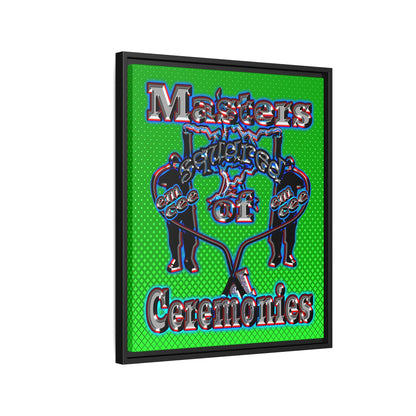 em cee squared - framed canvas art (logo green)