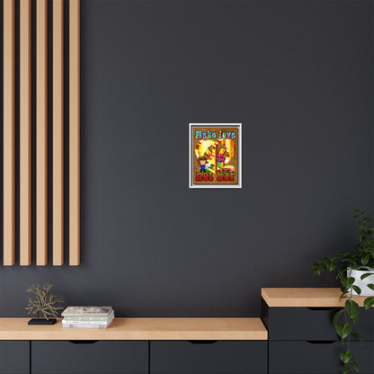 love peace - framed canvas art (brown papyrus)
