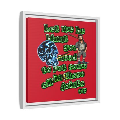 og - framed canvas art (dark red)