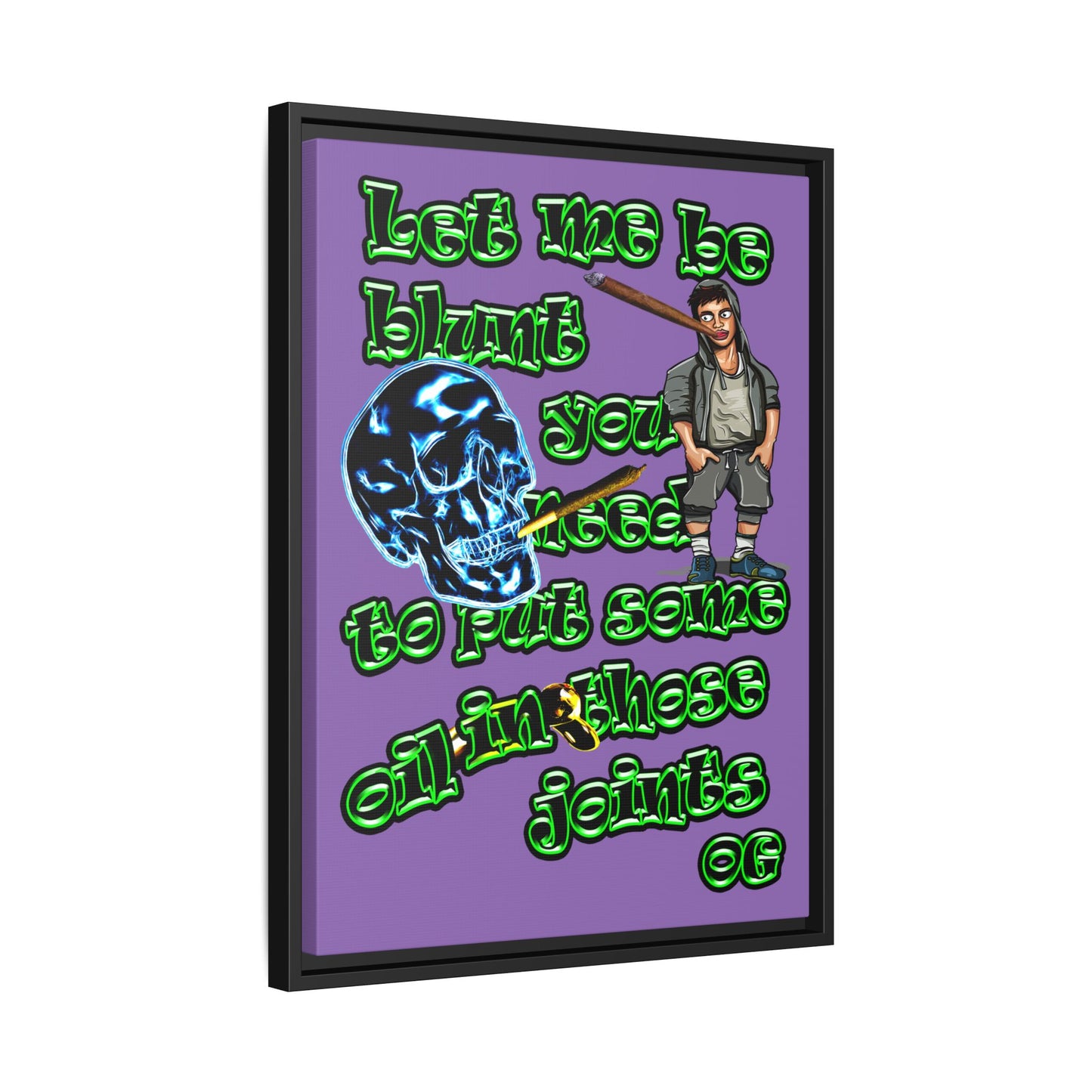 og - framed canvas art (light purple)