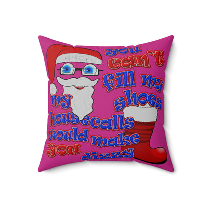 santa's shoes - Spun Polyester Square Pillow - (pink)