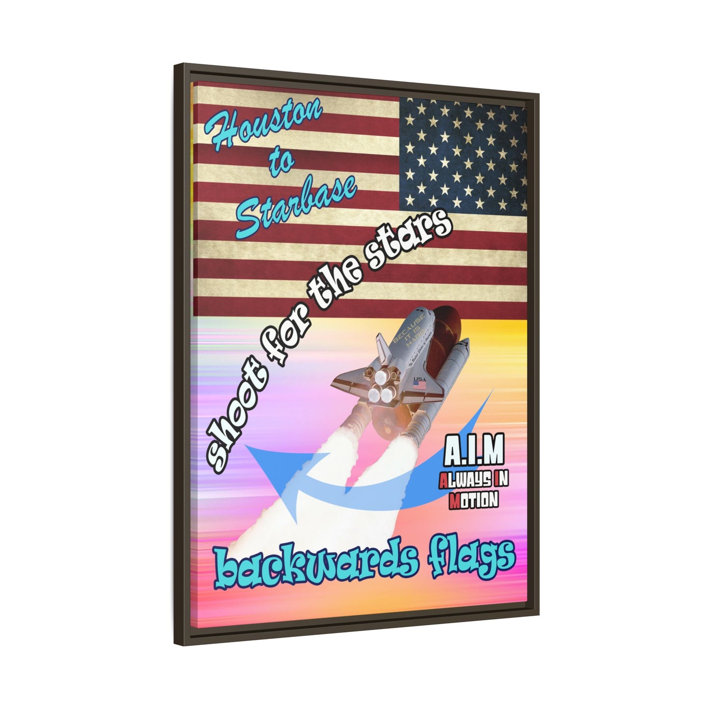 shoot for the stars - framed canvas art (color blur)