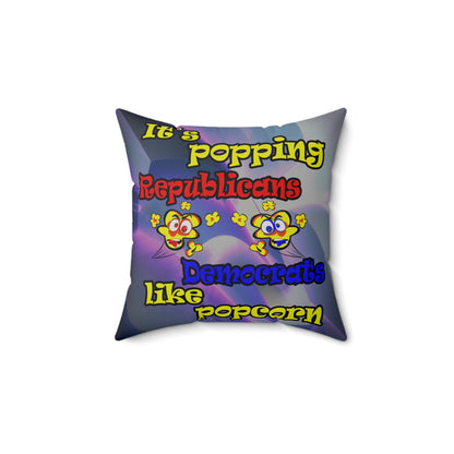 popping like popcorn - Spun Polyester Square Pillow - (grey-pink wave)