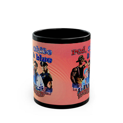 rw&b lives matter - Black Mug (yellow-orange wave)