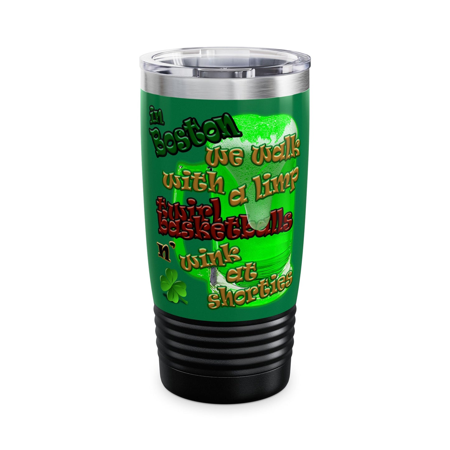 celtics logo - Ringneck Tumbler, 20oz (dark green)