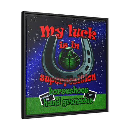 my luck - framed canvas art ('snoops' background)