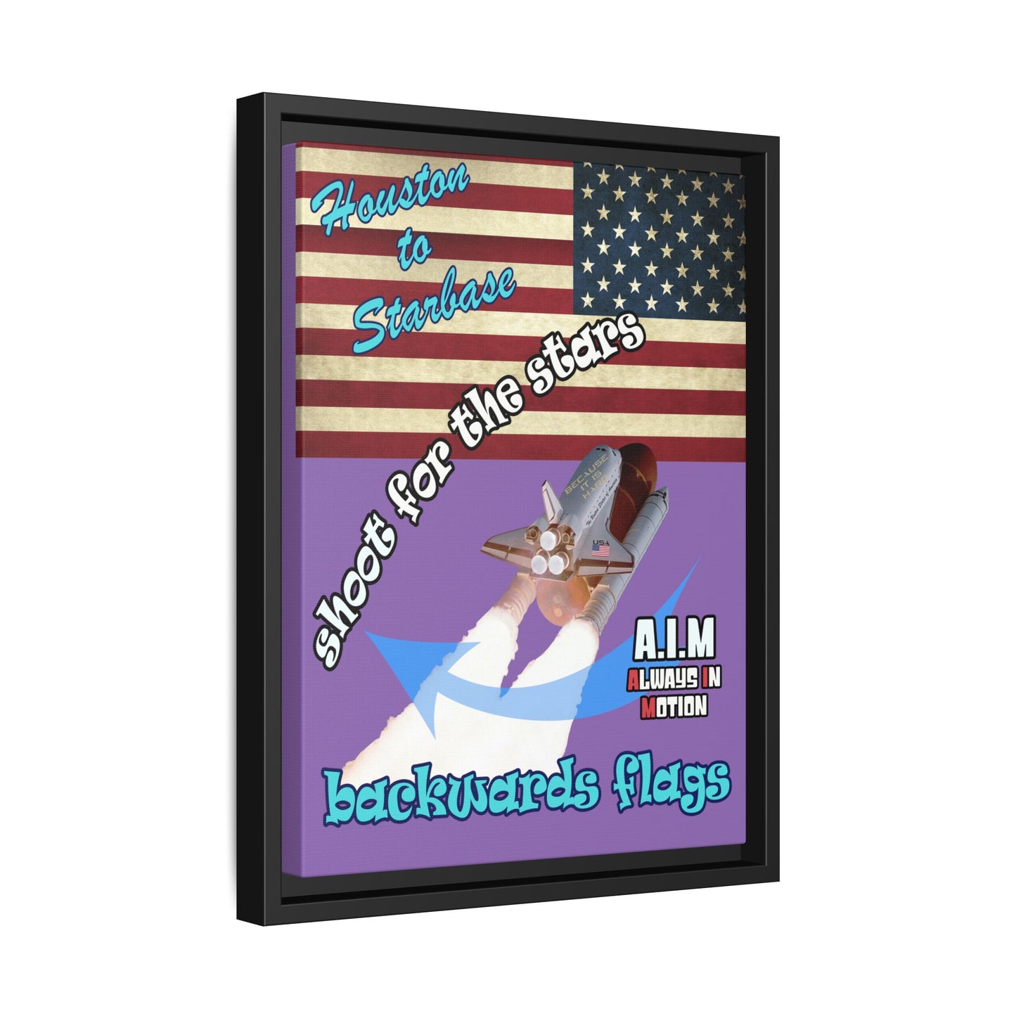 shoot for the stars - framed canvas art (light purple)
