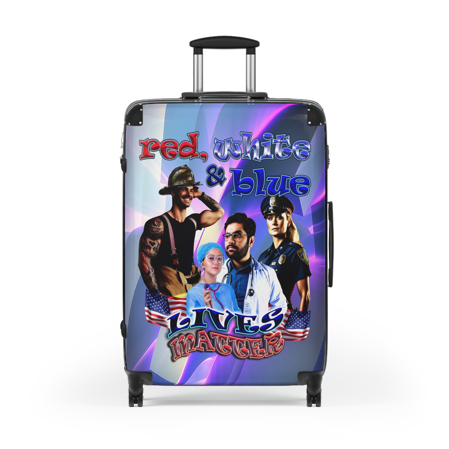rw&b lives matter - Suitcase (grey-pink wave)