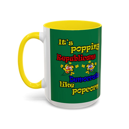 popping like popcorn - Accent Mug (dark green)