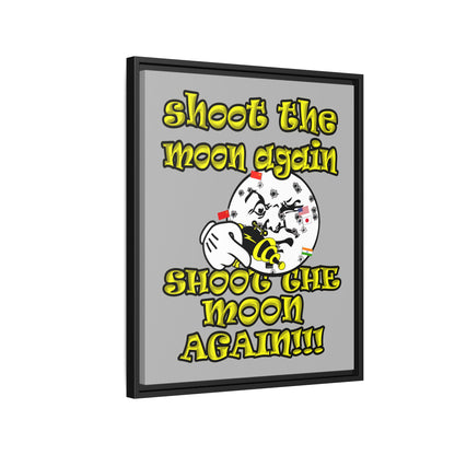 shoot the moon again - framed canvas art (light grey)