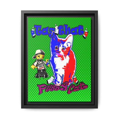 tag that - framed canvas art (logo green)