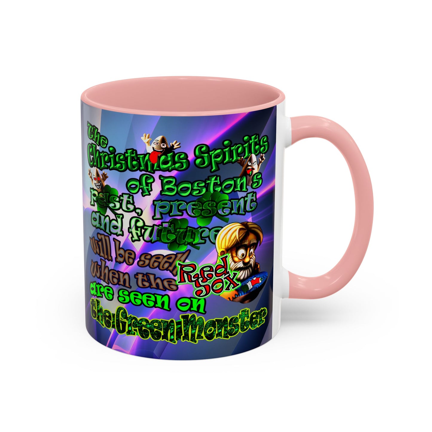 christmas spirits of boston - Accent Mug (grey-pink wave)