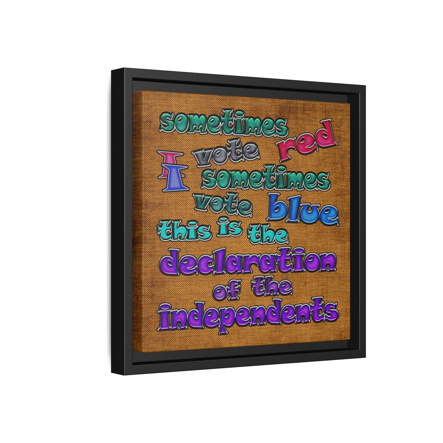 declaration of the independents - framed canvas art (brown papyrus)