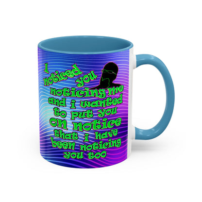 noticed you noticing - Accent Mug (purple wave)