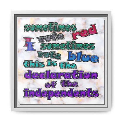 declaration of the independents - framed canvas art (white marble)