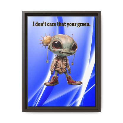 I don't care that your green - framed canvas art (blue-white wave)