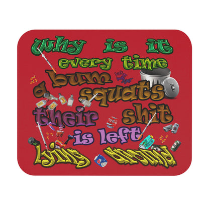 the bum's shit - Mouse Pad (Rectangle) (dark red)