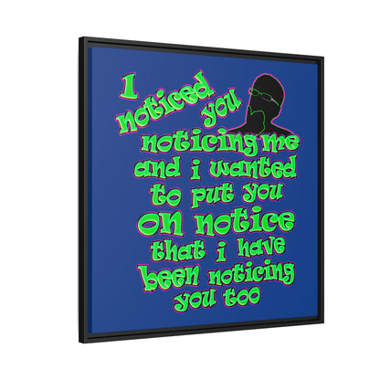 noticed you noticing - framed canvas art (dark blue)