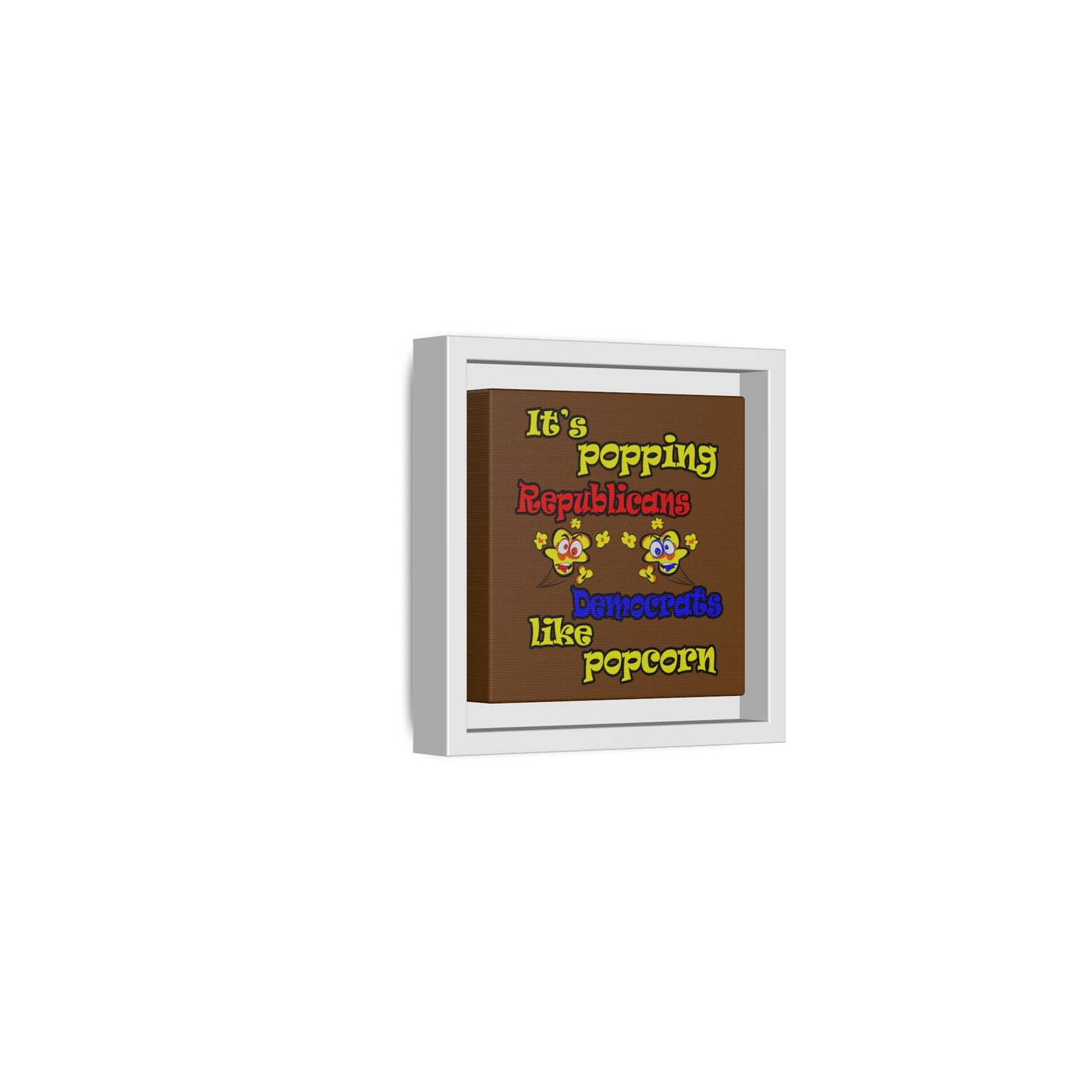 popping like popcorn - framed canvas art (brown)