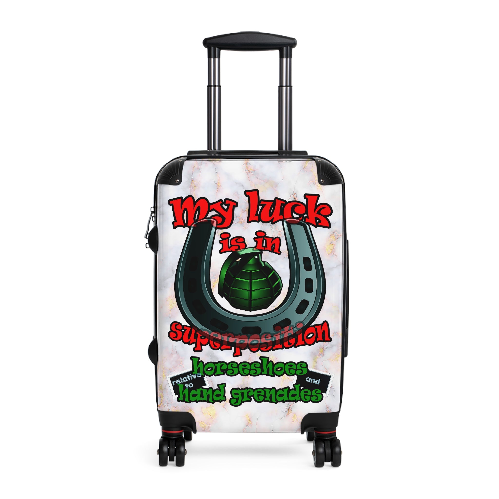my luck - Suitcase (white marble)