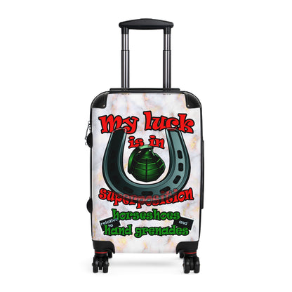 my luck - Suitcase (white marble)