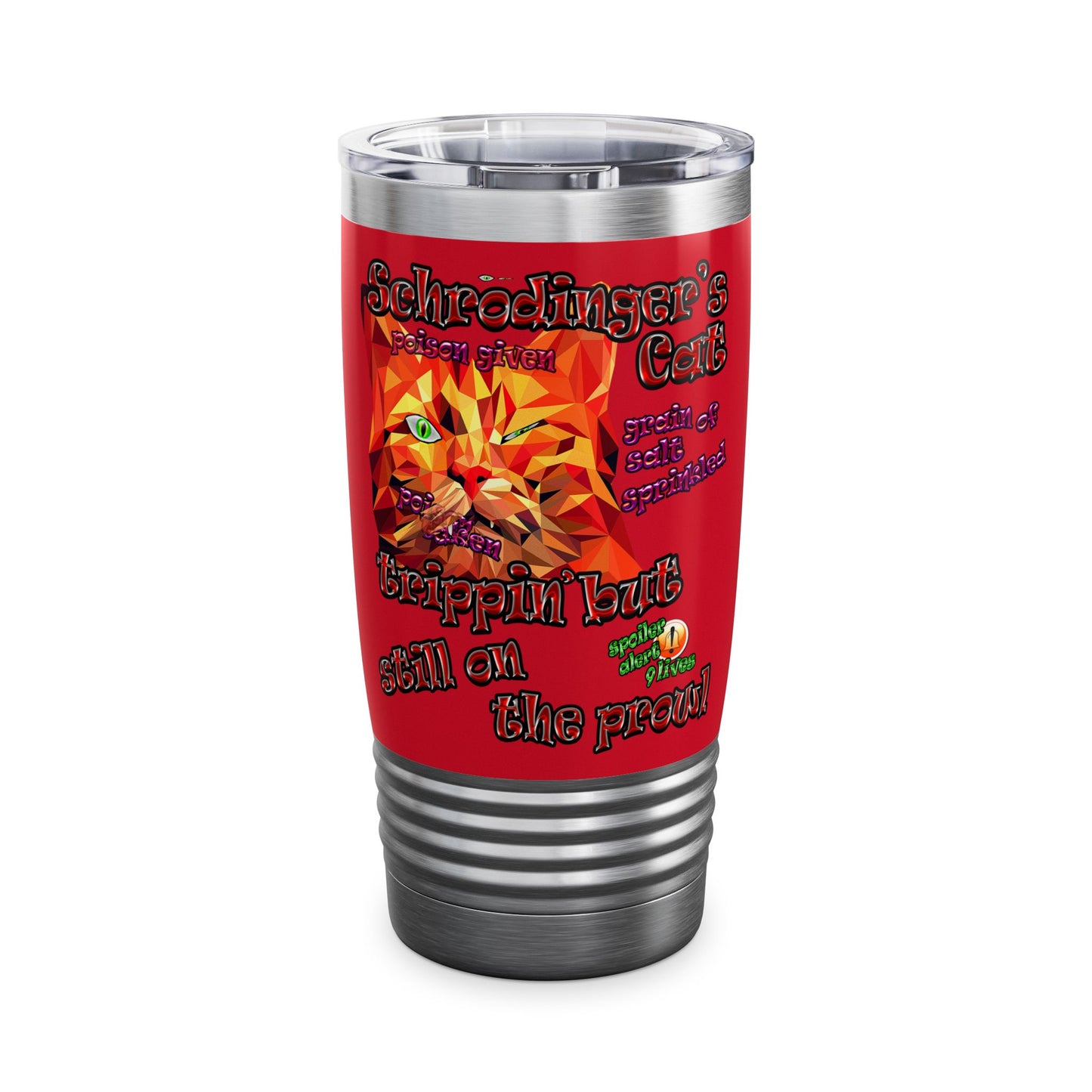 schrodinger's cat - Ringneck Tumbler, 20oz (dark red)