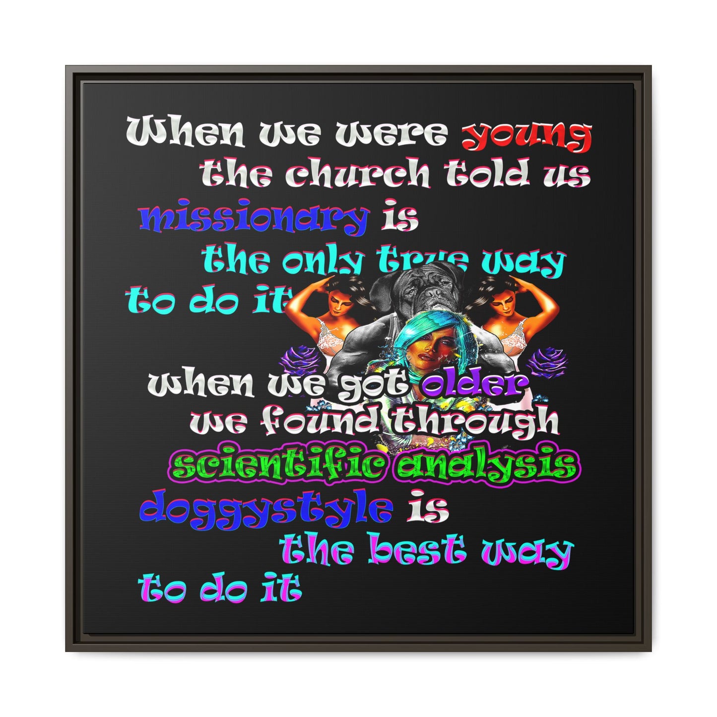 doggystyle - framed canvas art (black)