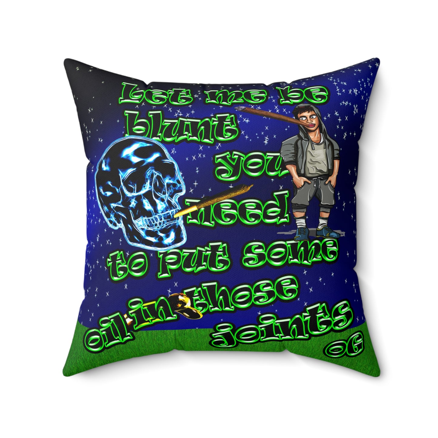 og - Spun Polyester Square Pillow - ('snoops' background)