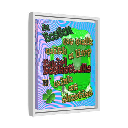 celtics logo - framed canvas art (light blue-purple wave)