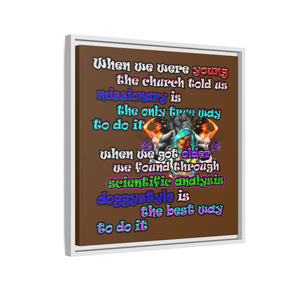 doggystyle - framed canvas art (brown)