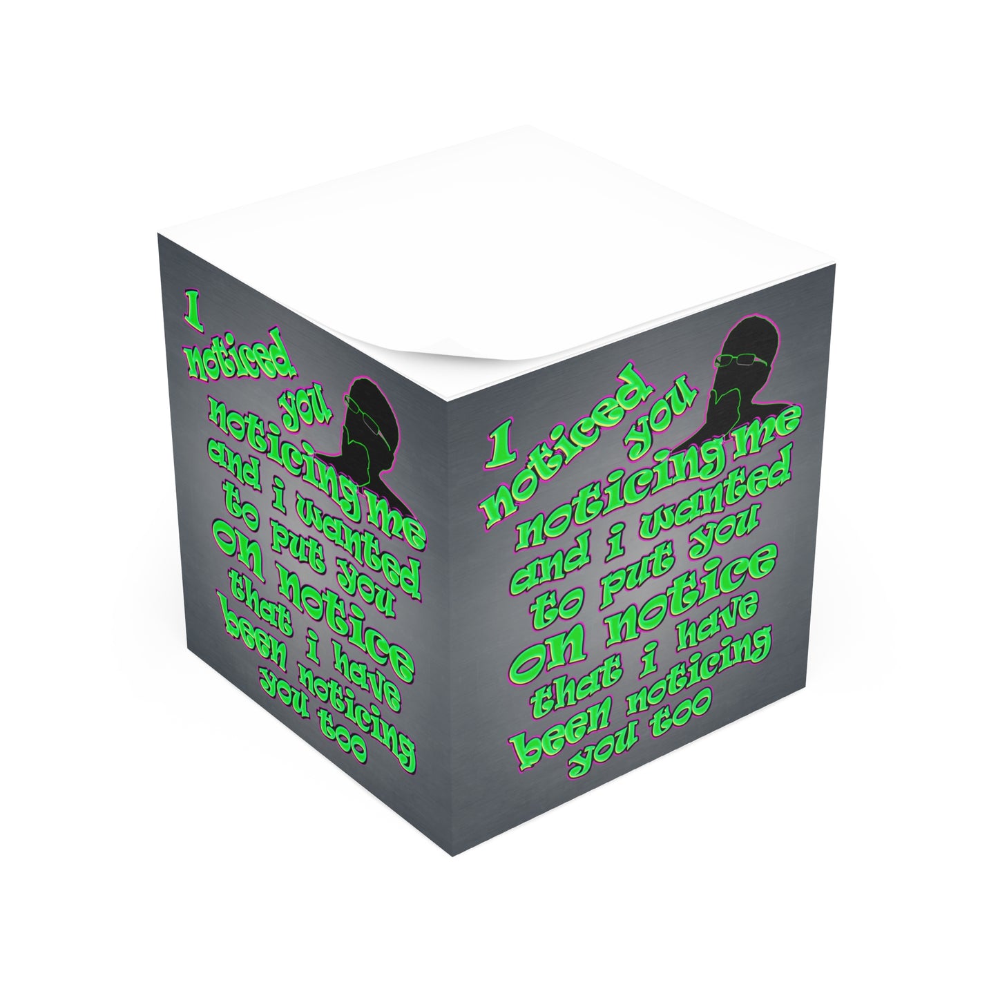 noticed you noticing - note cube (grey-light grey)