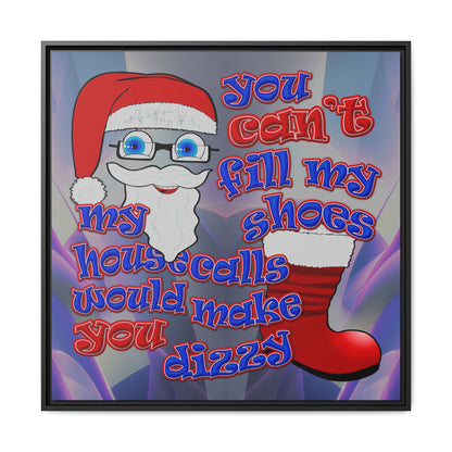 santa's shoes - framed canvas art (grey-pink wave)