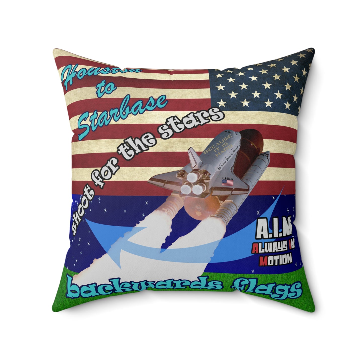 shoot for the stars - Spun Polyester Square Pillow - ('snoops' background)