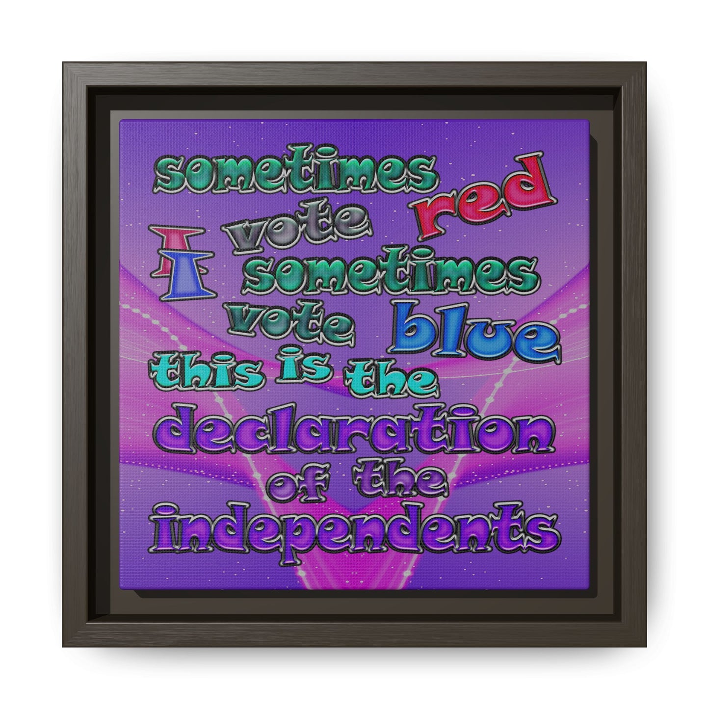 declaration of the independents - framed canvas art (purple-pink wave)