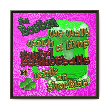 celtics logo - framed canvas art (pink swirl)