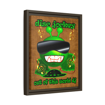 disc jockey - framed canvas art (brown papyrus)