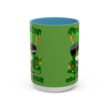 disc jockey - Accent Mug (green)