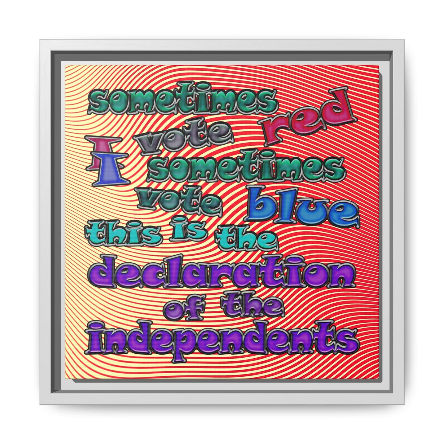 declaration of the independents - framed canvas art (yellow-orange wave)