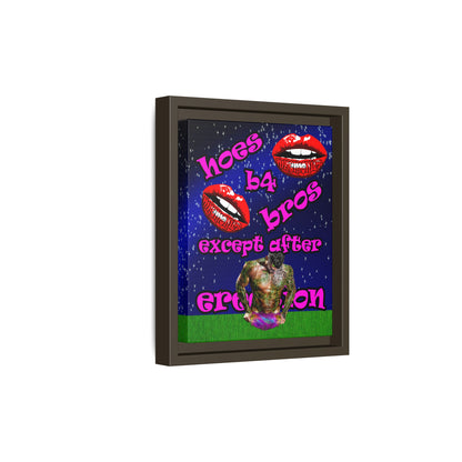 hoes b4 bros - framed canvas art ('snoops' background)